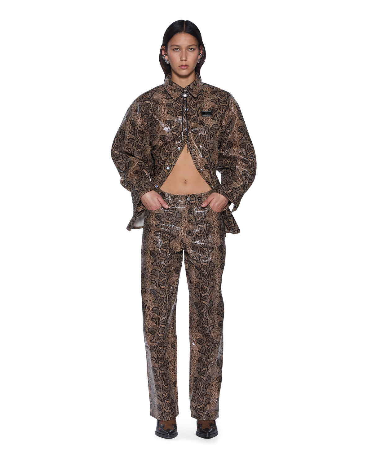 Womens Empire Pant Snakebite Straight Pants - Multi Colour