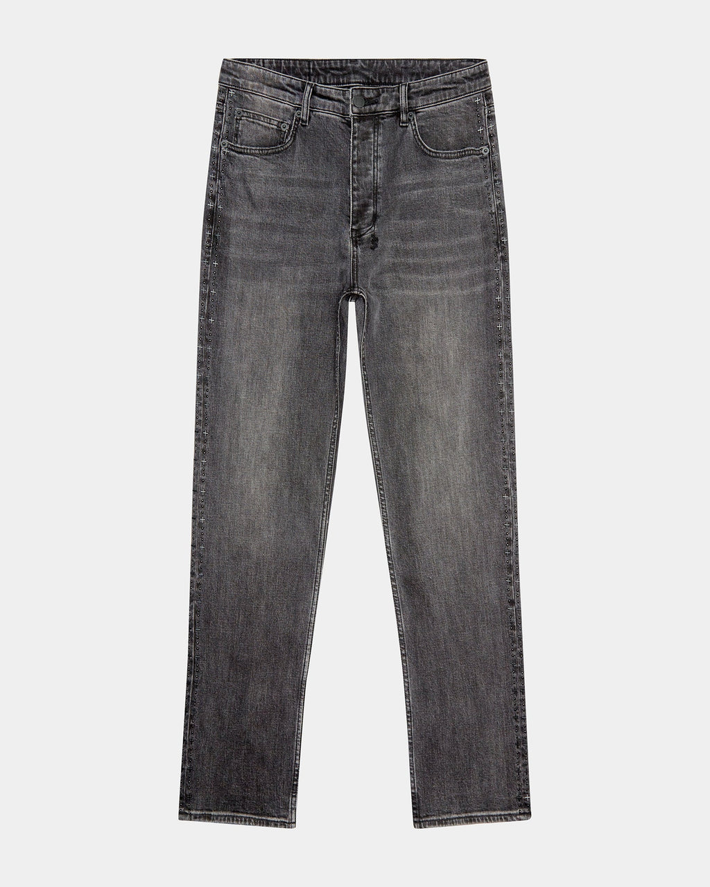 Mens Hazlow Black Metal Straight Denim Jeans - Black