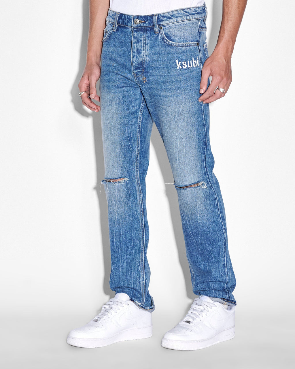 Mens Hazlow Notorious Kulture Straight Denim Jeans - Denim