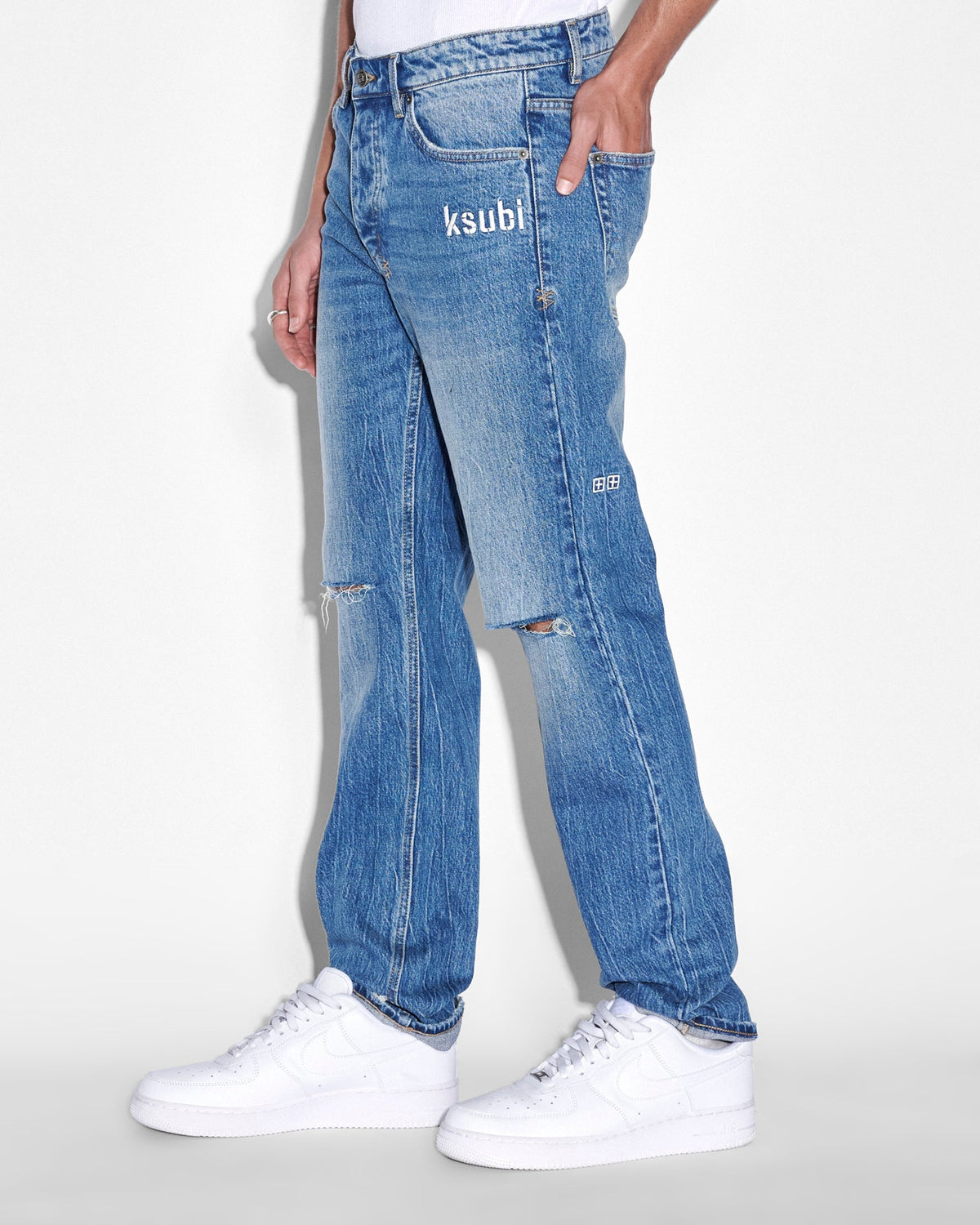 Mens Hazlow Notorious Kulture Straight Denim Jeans - Denim