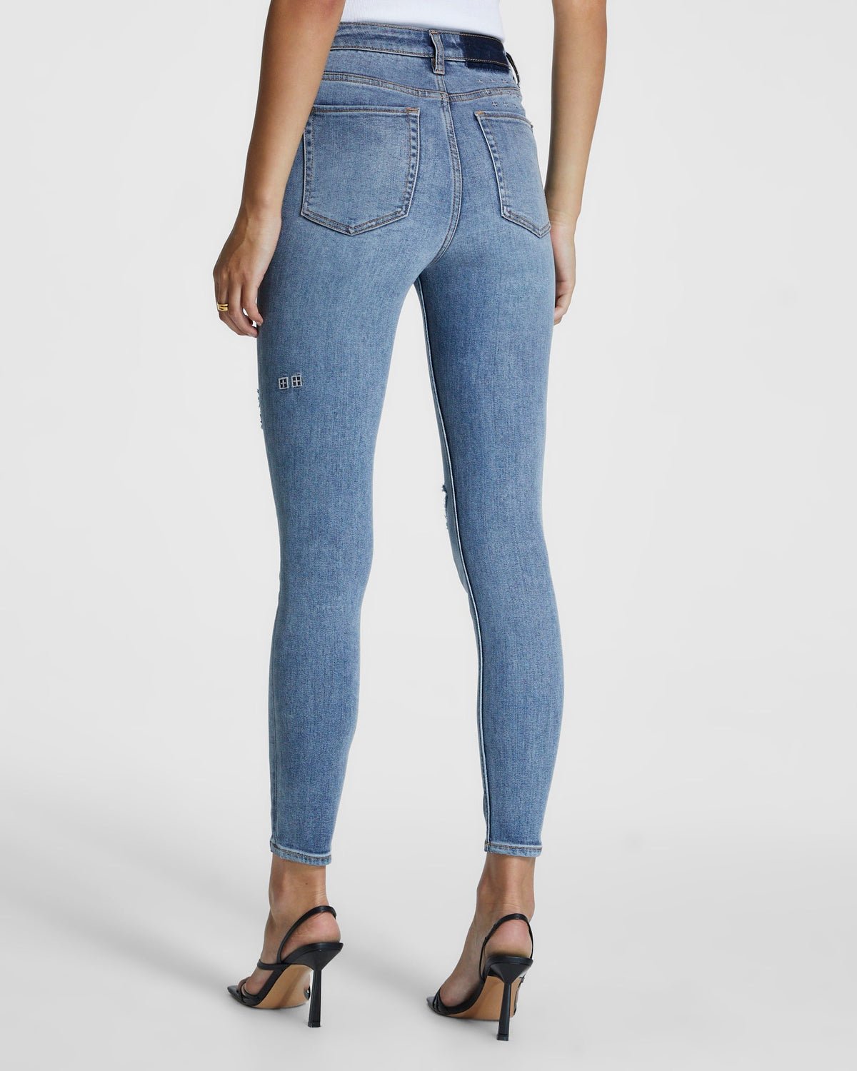 Womens Hi N Wasted Exposed Haven Skinny Denim Jeans - Denim