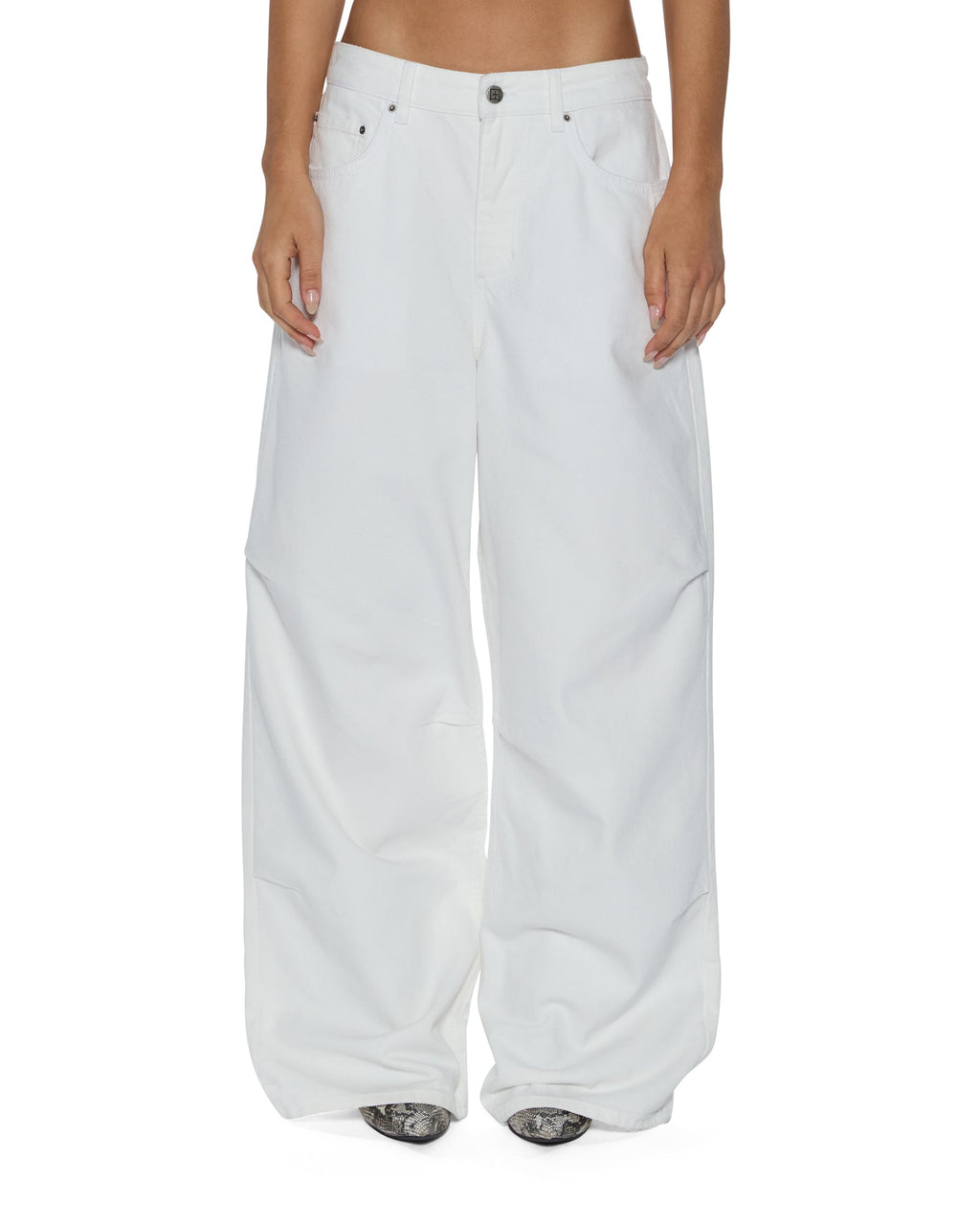 Womens Ksuper Fly Baggy Denim Jeans - White