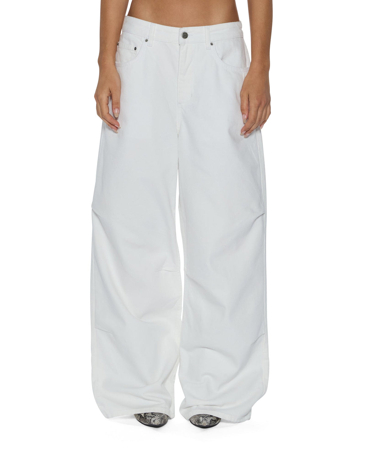 Womens Ksuper Fly Baggy Denim Jeans - White