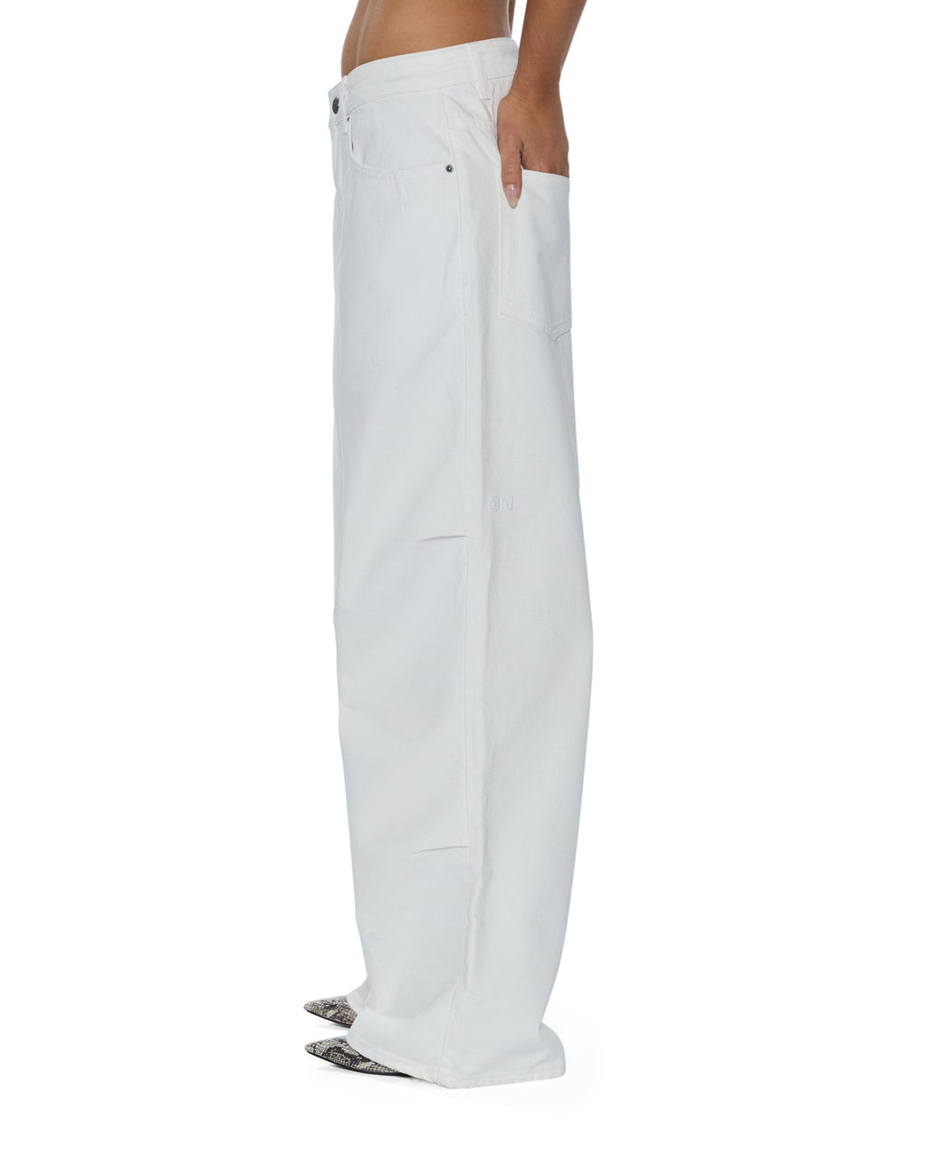 Womens Ksuper Fly Baggy Denim Jeans - White