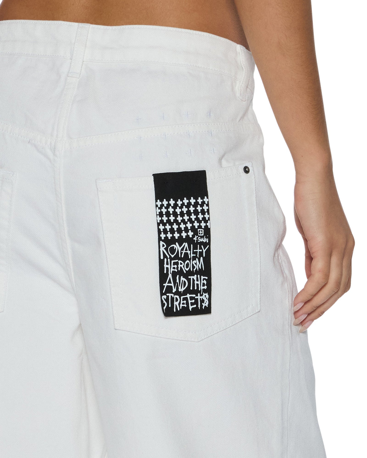 Womens Ksuper Fly Baggy Denim Jeans - White