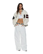 Womens Ksuper Fly Baggy Denim Jeans - White