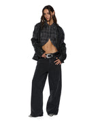 Womens Ksuper Temper Baggy Denim Jeans - Black