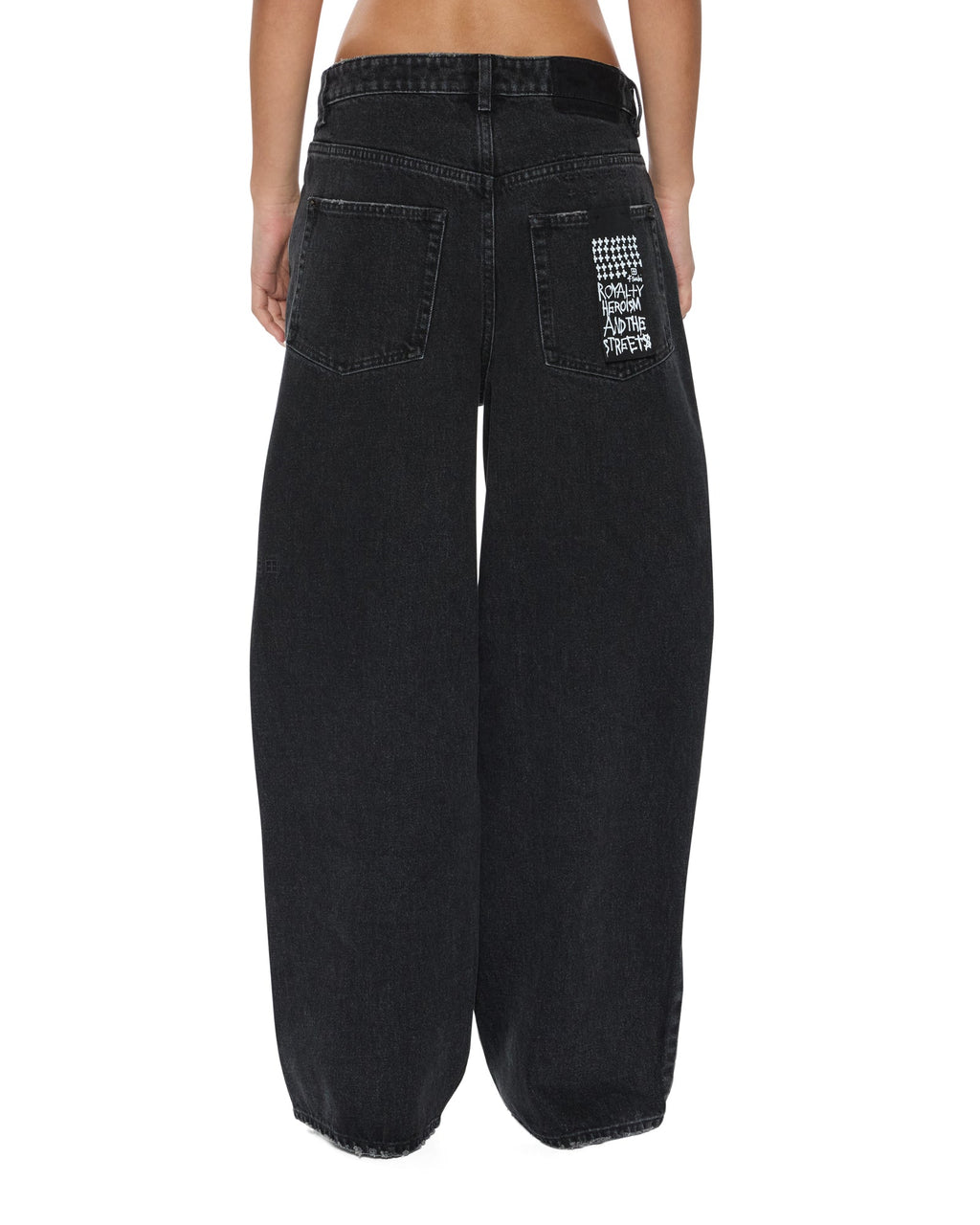 Womens Ksuper Temper Baggy Denim Jeans - Black