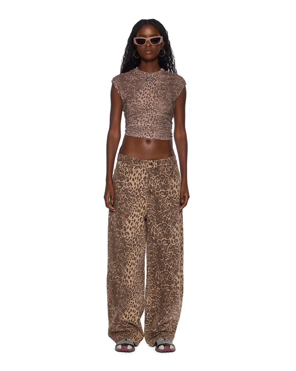 Womens Ksuper Leo Baggy Denim Jeans - Multi Colour