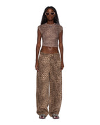 Womens Ksuper Leo Baggy Denim Jeans - Multi Colour