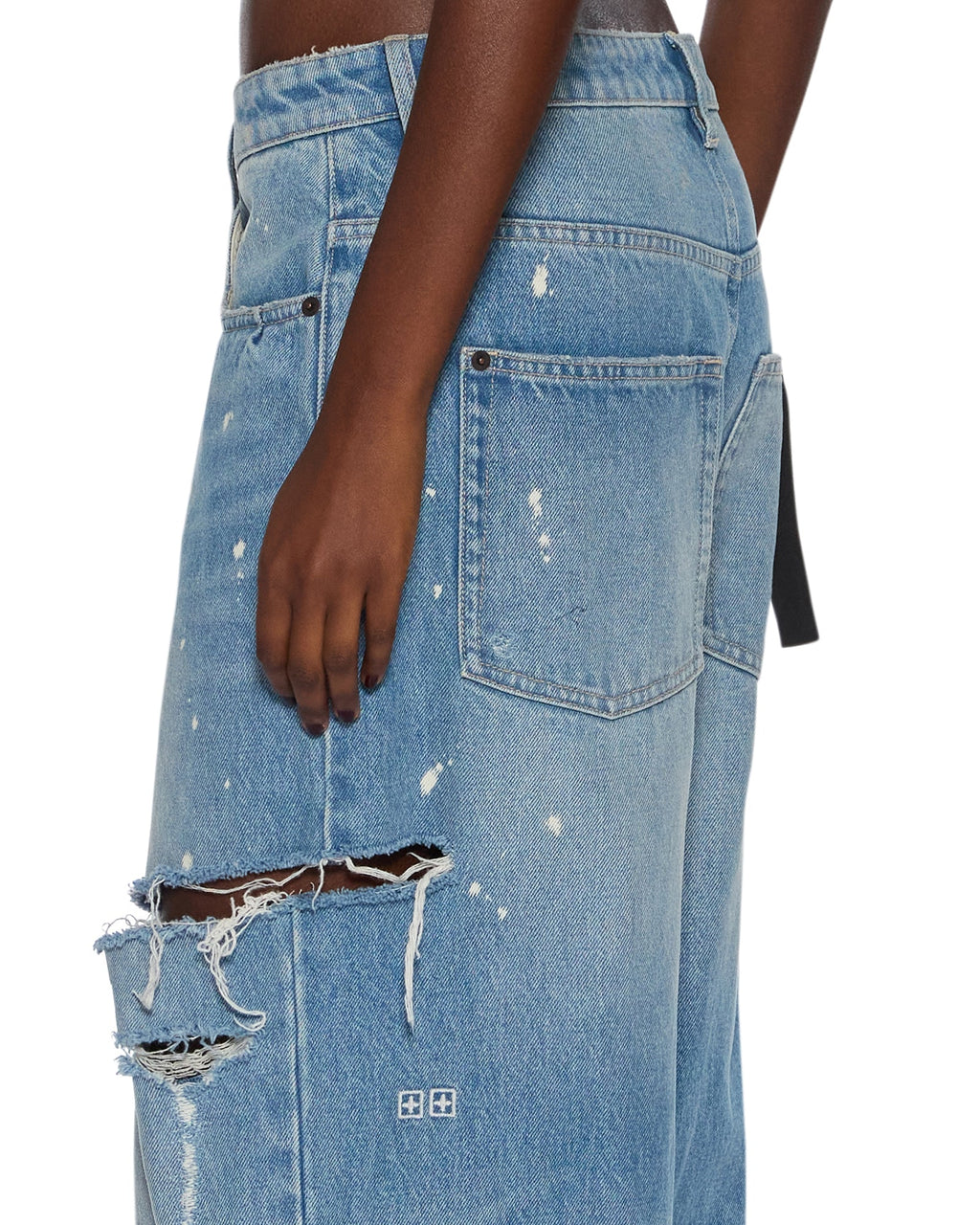 Womens Ksuper Surge Trashed Baggy Denim Jeans - Denim