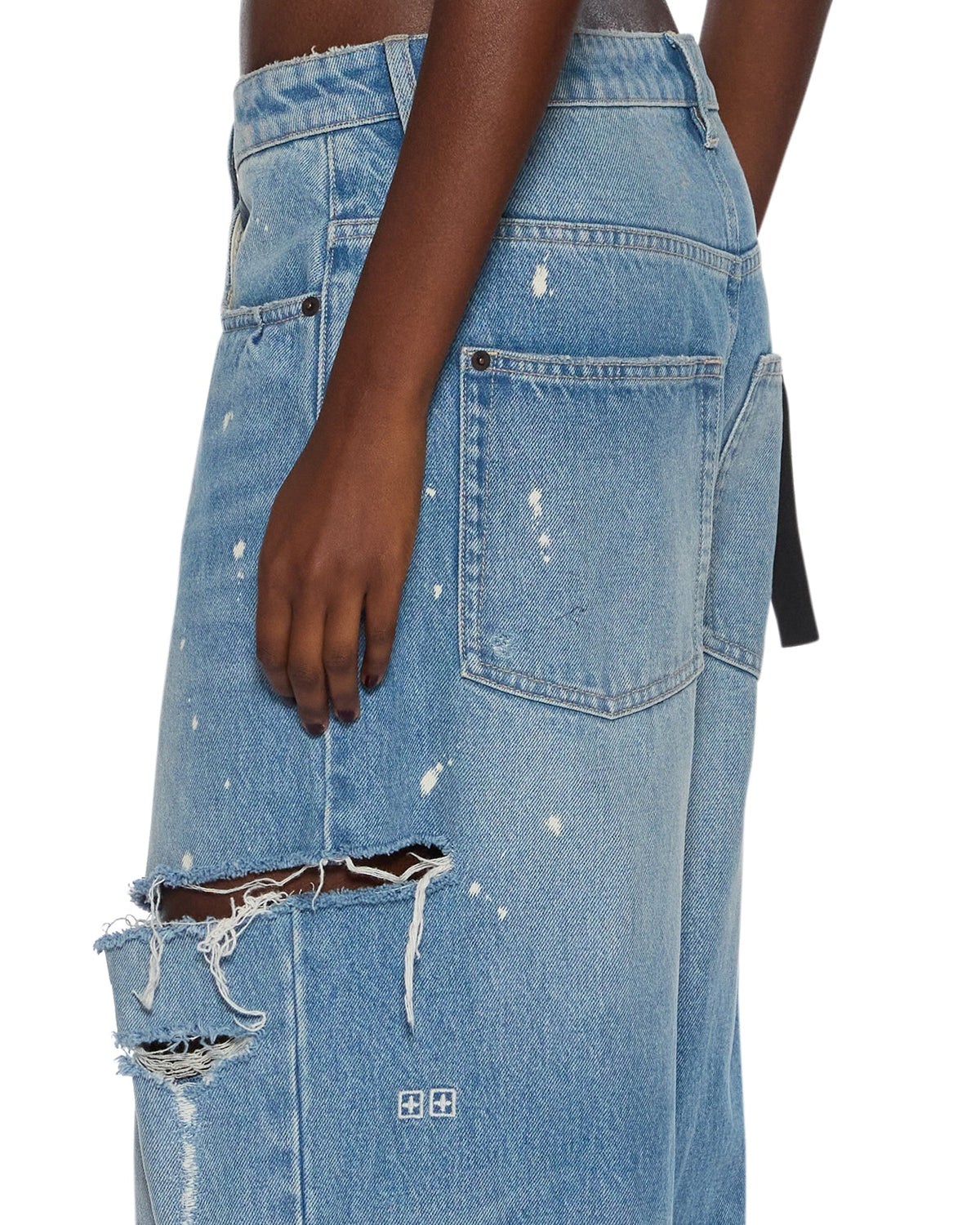 Womens Ksuper Surge Trashed Baggy Denim Jeans - Denim