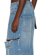 Womens Ksuper Surge Trashed Baggy Denim Jeans - Denim