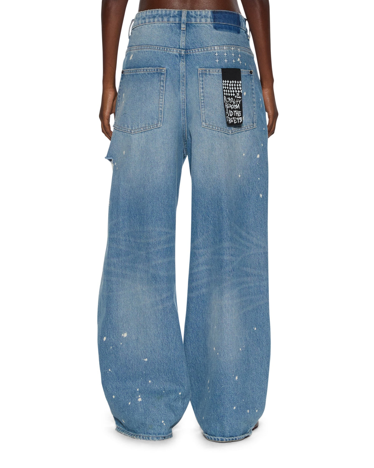 Womens Ksuper Surge Trashed Baggy Denim Jeans - Denim