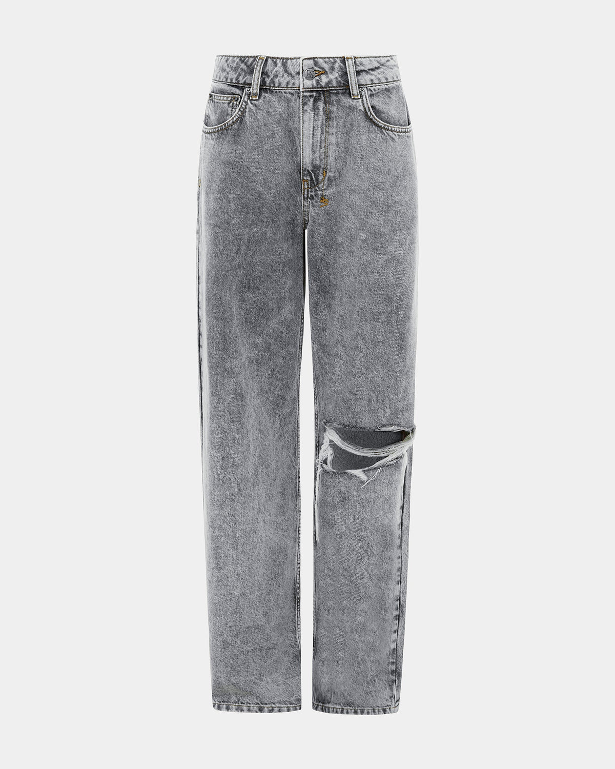 Womens Low Rider Dime Sliced Baggy Denim Jeans - Grey