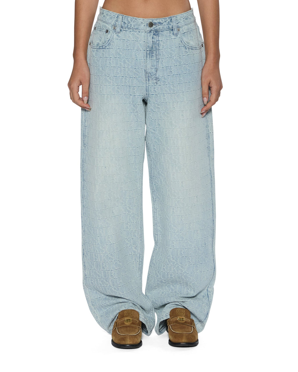 Womens Low Rider Tile Relaxed Denim Jeans - Denim