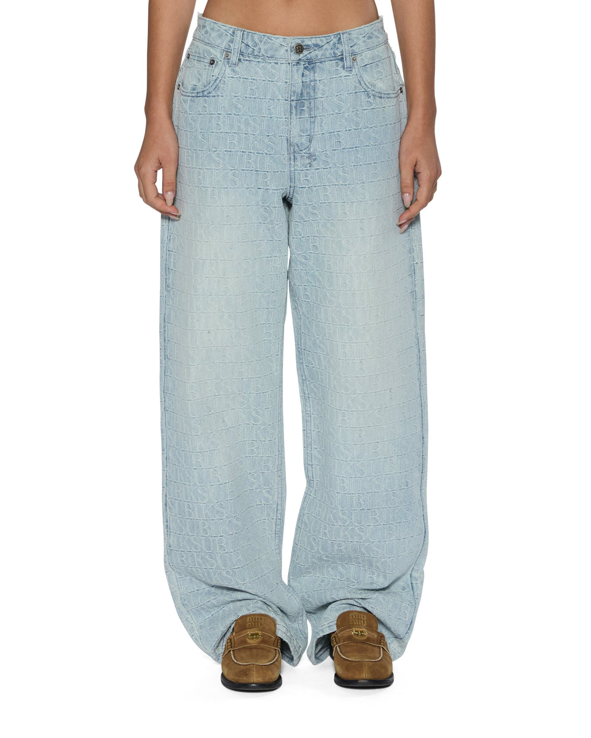 Womens Low Rider Tile Relaxed Denim Jeans - Denim