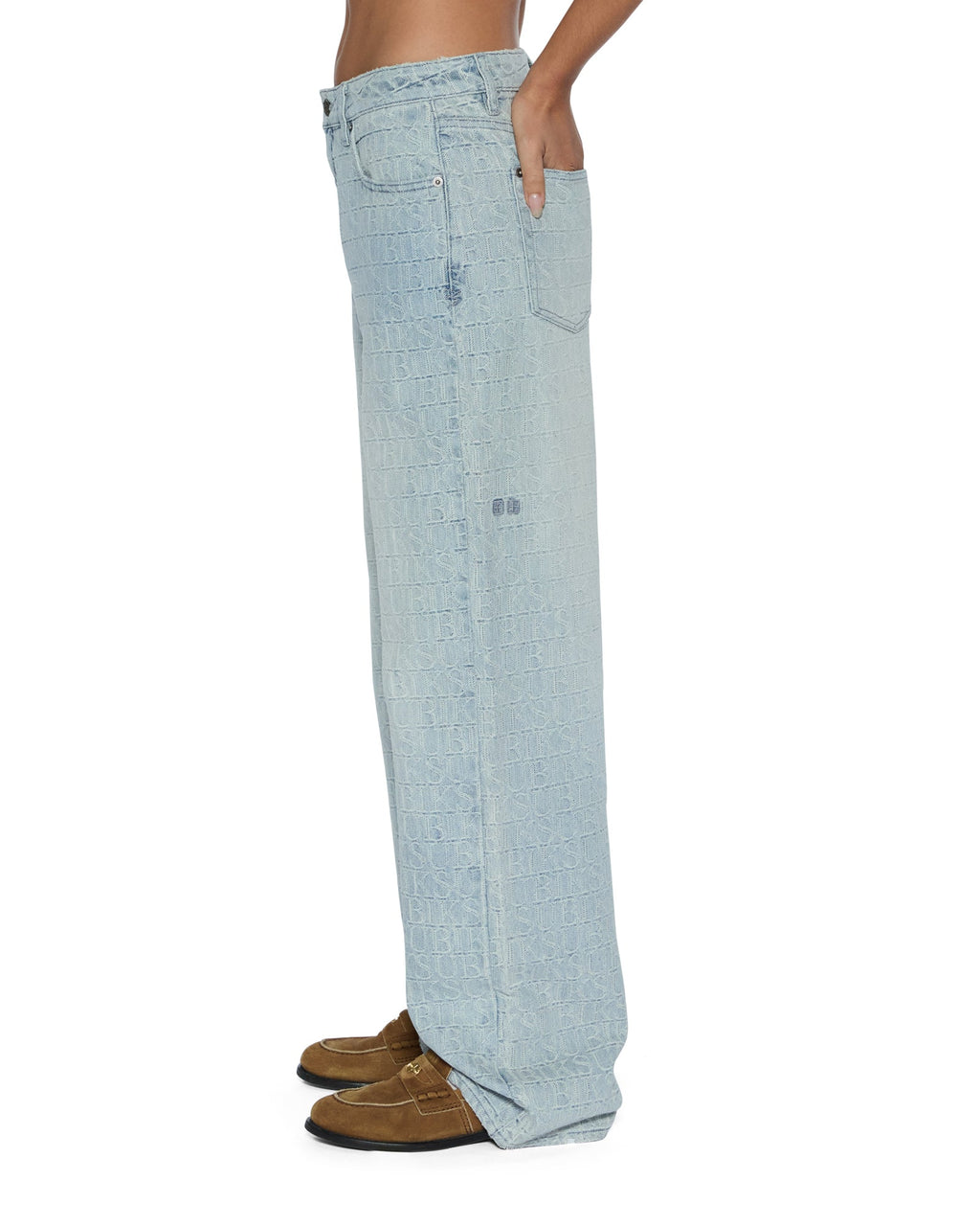 Womens Low Rider Tile Relaxed Denim Jeans - Denim