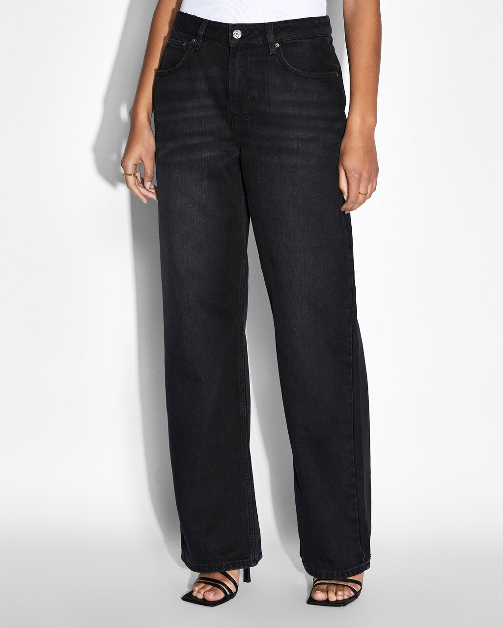 Womens Low Rider Twilight Relaxed Denim Jeans - Black