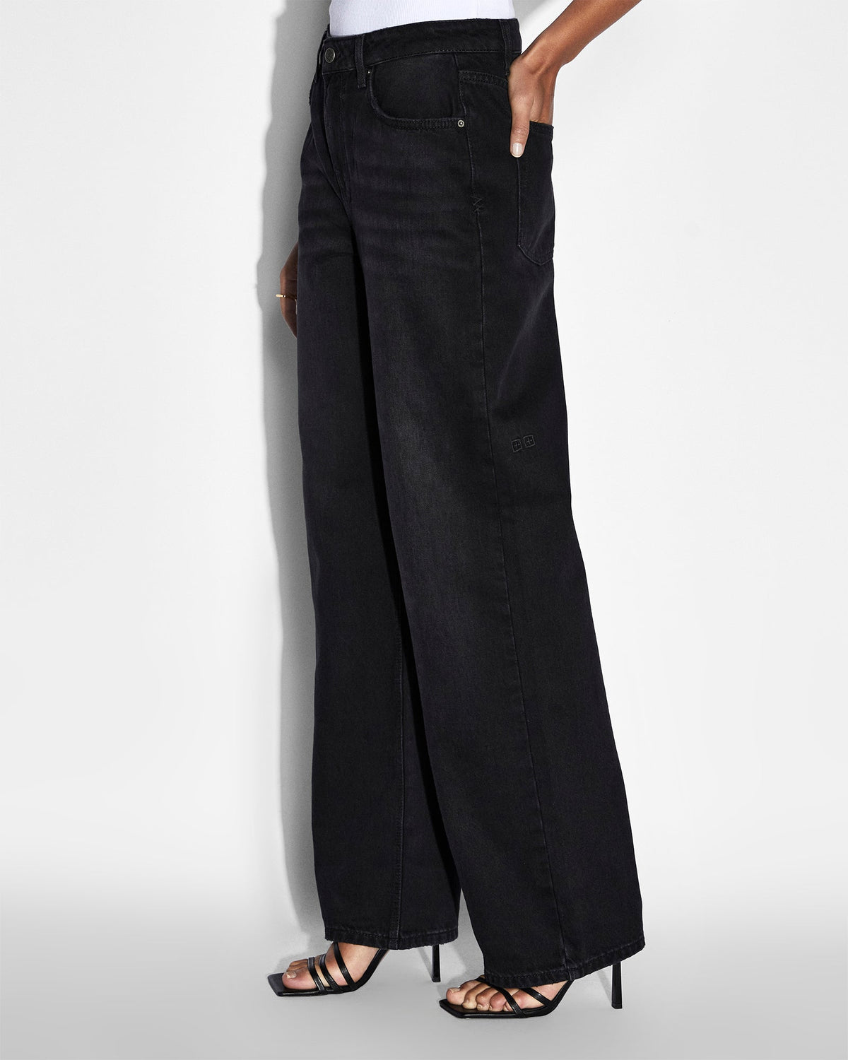 Womens Low Rider Twilight Relaxed Denim Jeans - Black