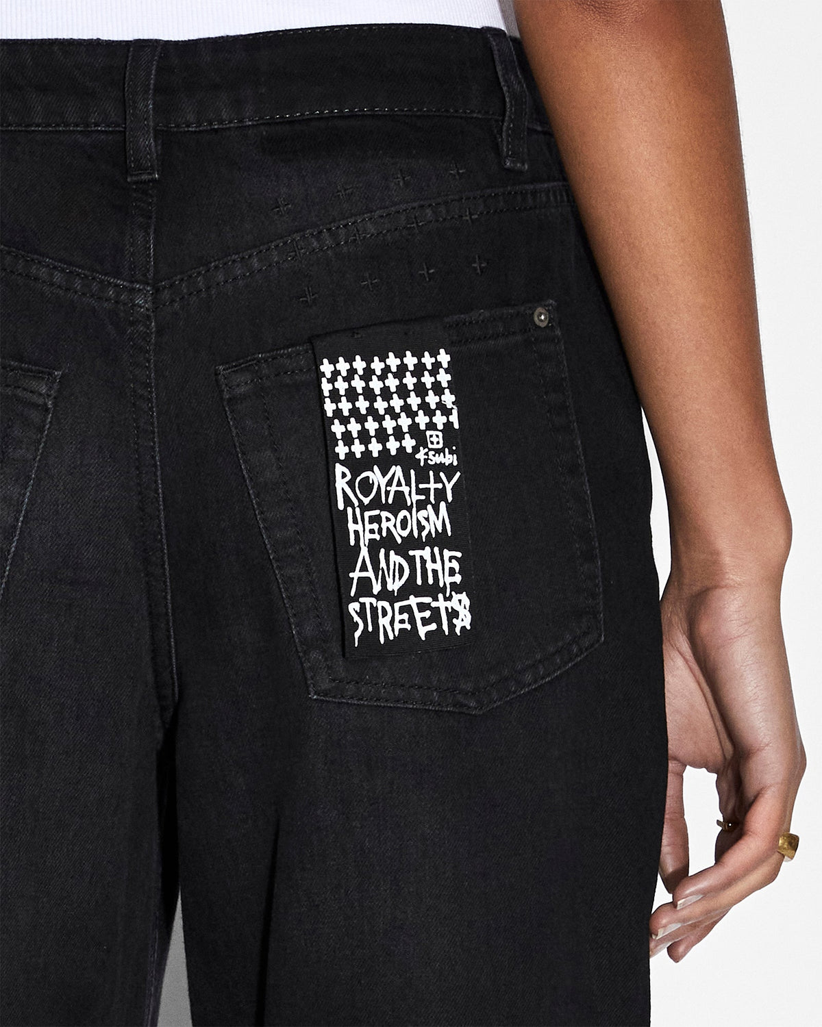 Womens Low Rider Twilight Relaxed Denim Jeans - Black