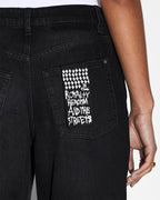 Womens Low Rider Twilight Relaxed Denim Jeans - Black