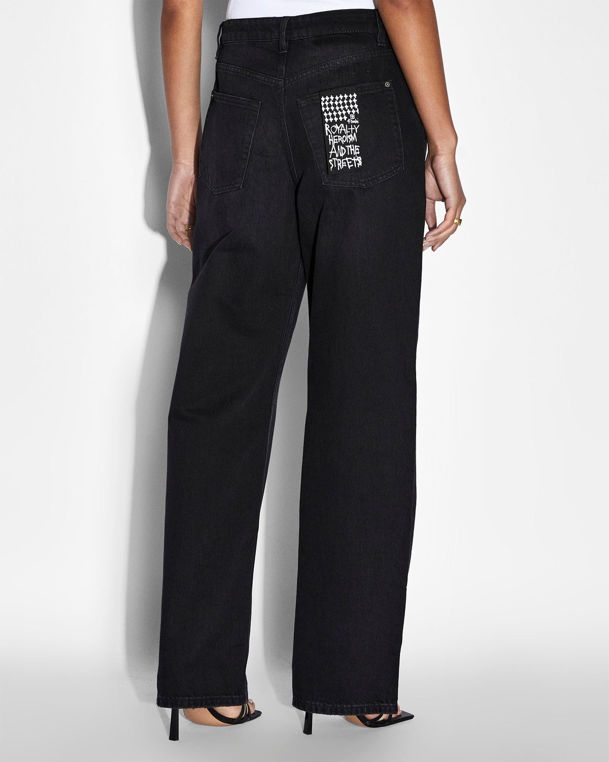 Womens Low Rider Twilight Relaxed Denim Jeans - Black