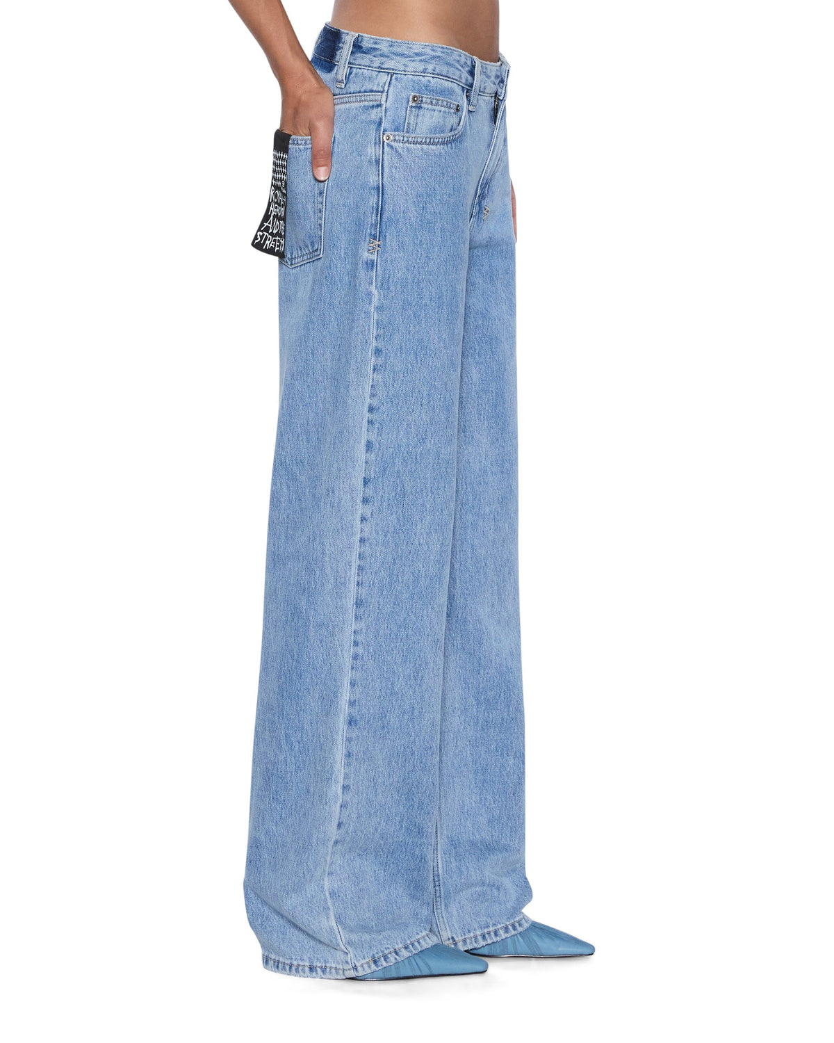 Womens Low Rider Authentik Baggy Denim Jeans - Denim