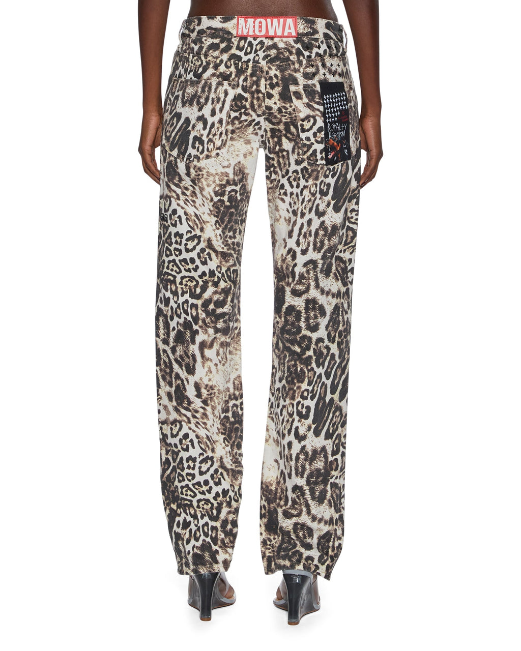 Mens Mowalola Anti K Cheetah Relaxed Denim Jeans - Multi Colour