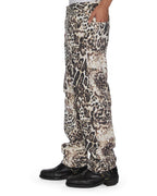 Mens Mowalola Anti K Cheetah Relaxed Denim Jeans - Multi Colour