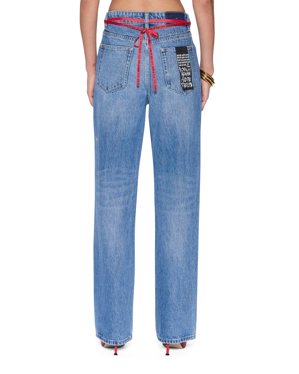 Womens Icon Jean Frenchie Blue Straight Denim Jeans - Denim