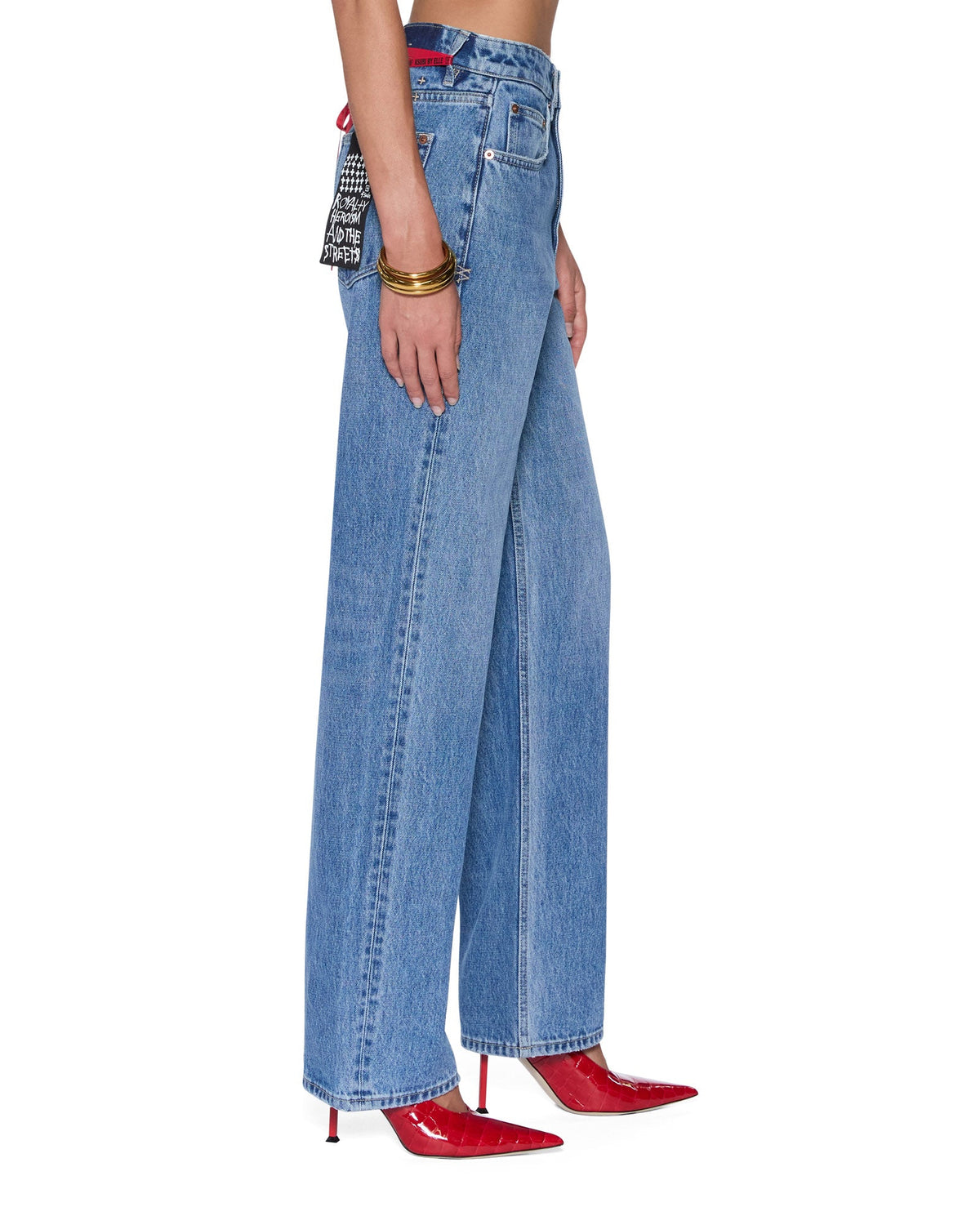 Womens Icon Jean Frenchie Blue Straight Denim Jeans - Denim