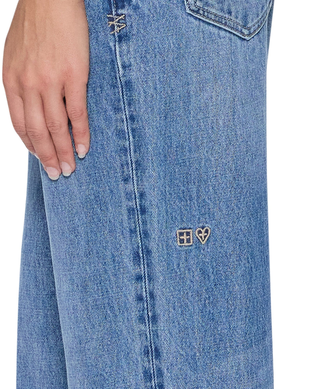 Womens Icon Jean Frenchie Blue Straight Denim Jeans - Denim