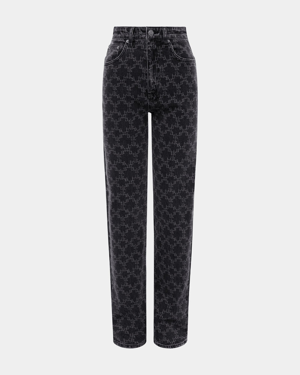 Womens Playback Iconic Eteched Straight Denim Jeans - Black