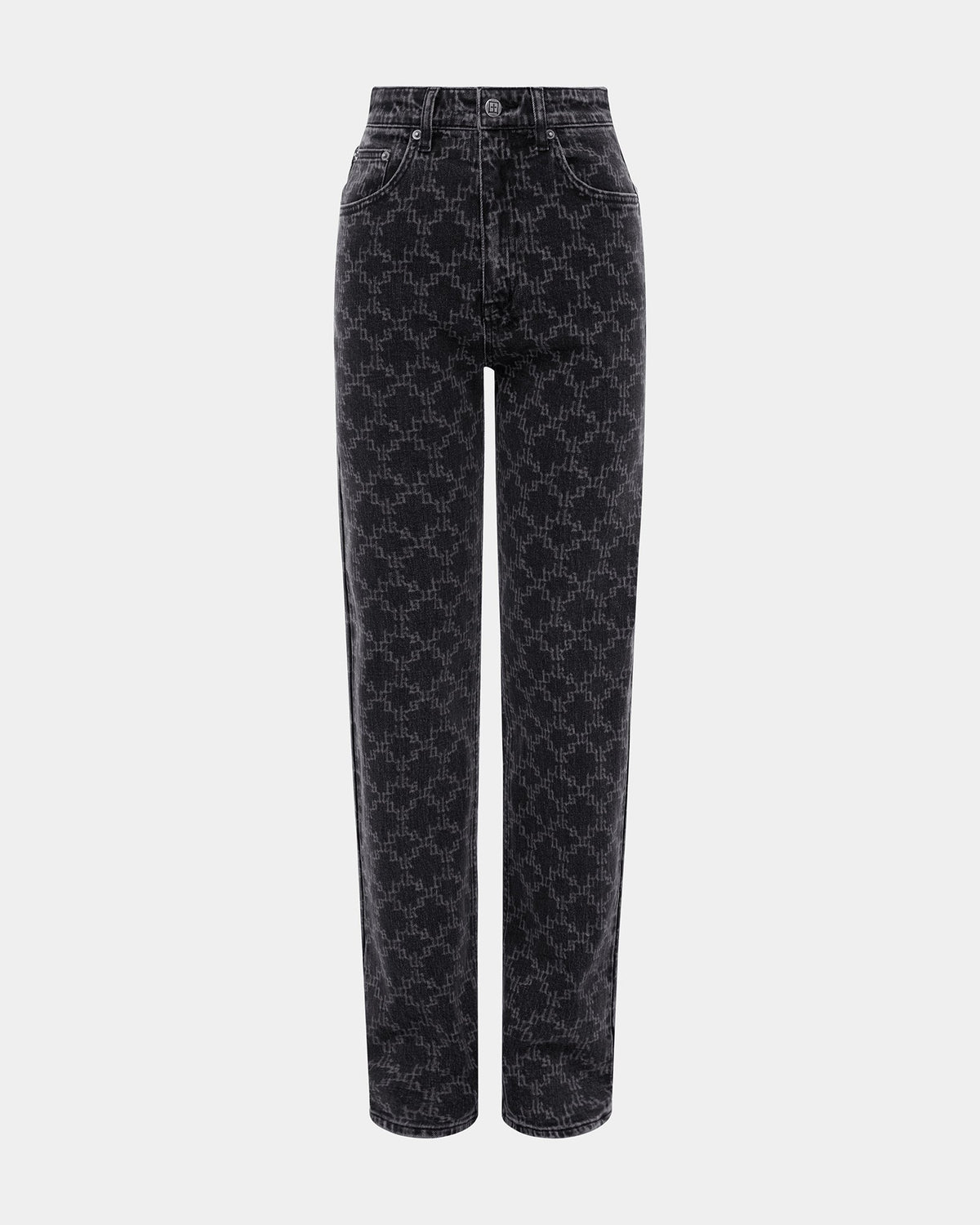 Womens Playback Iconic Eteched Straight Denim Jeans - Black