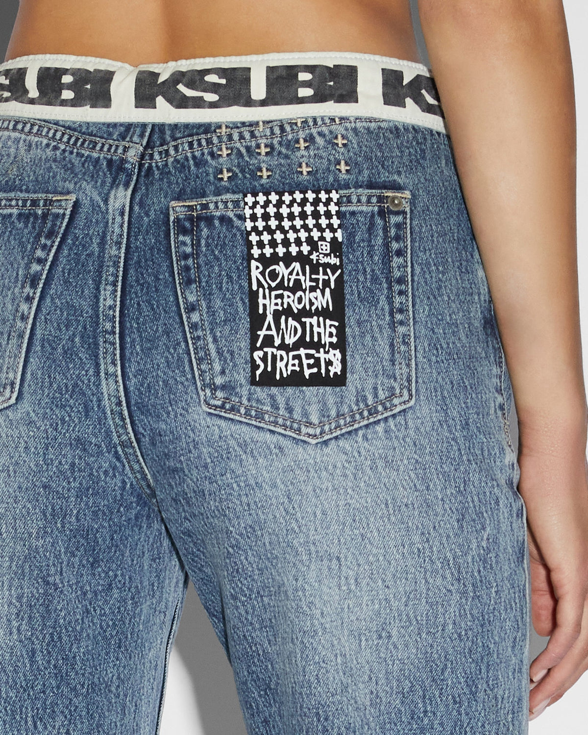 Womens Playback Flipped Overkast Straight Denim Jeans - Denim