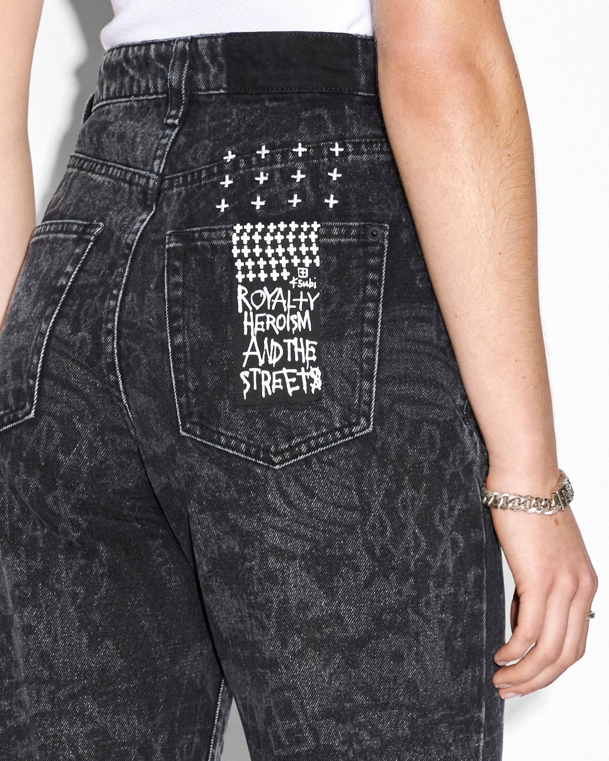Womens Playback Graf Straight Denim Jeans - Black