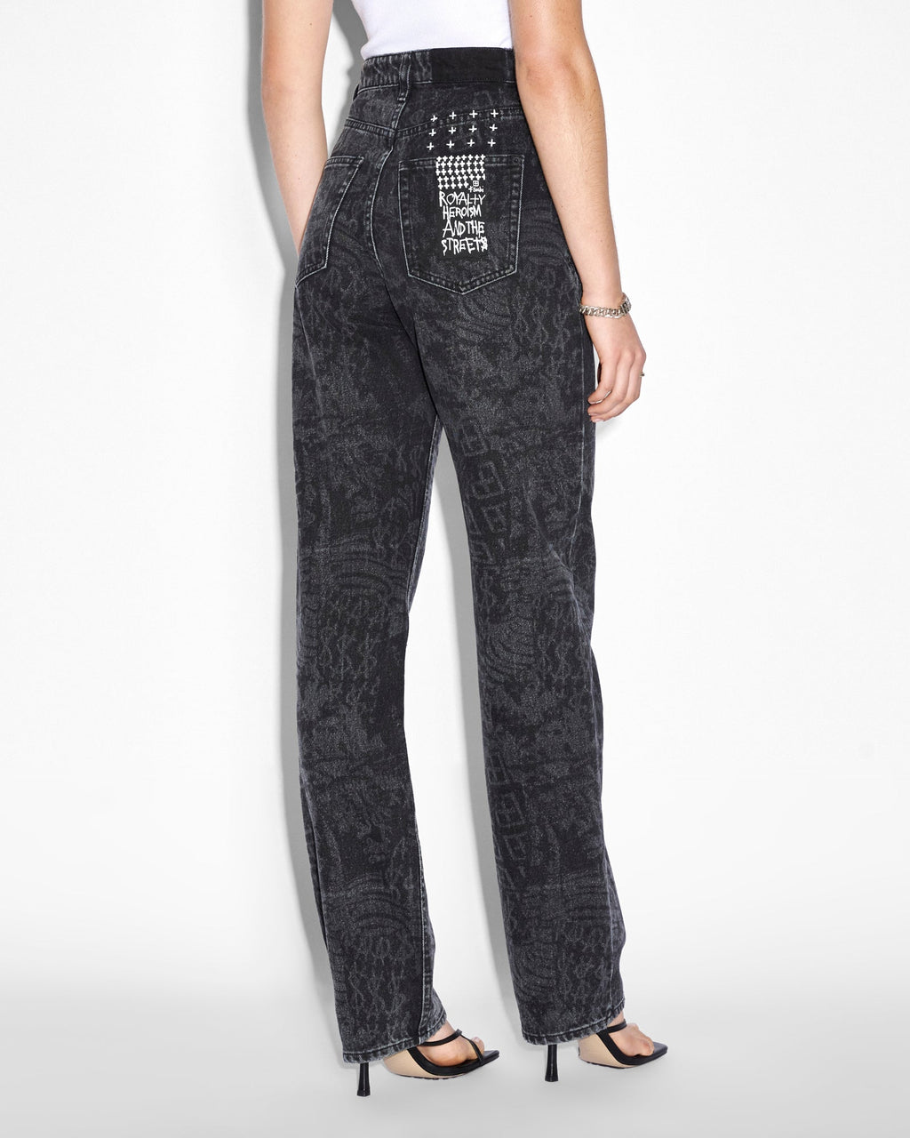 Womens Playback Graf Straight Denim Jeans - Black