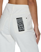 Womens Playback Splits Ecru Straight Denim Jeans - Beige