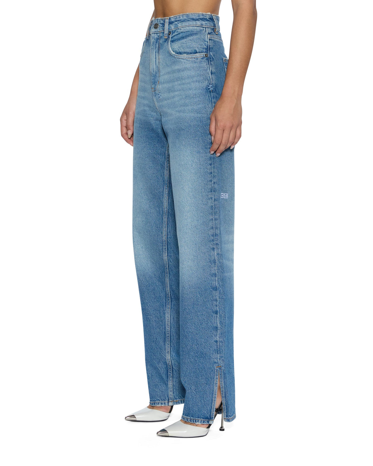 Womens Playback Splits Tru Vintage Straight Denim Jeans - Denim