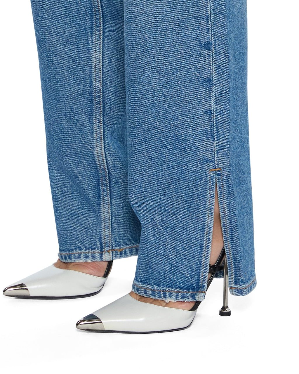 Womens Playback Splits Tru Vintage Straight Denim Jeans - Denim