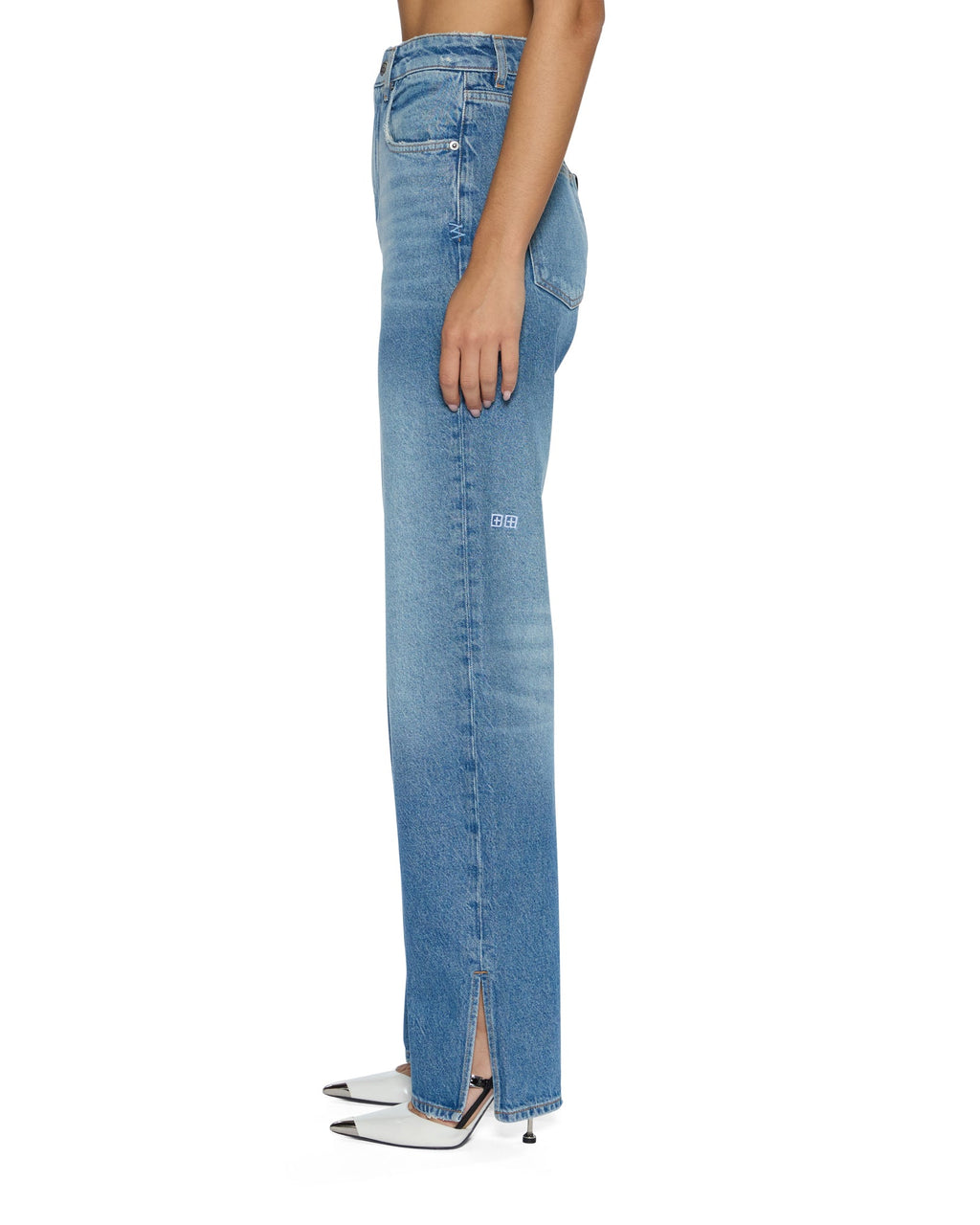 Womens Playback Splits Tru Vintage Straight Denim Jeans - Denim