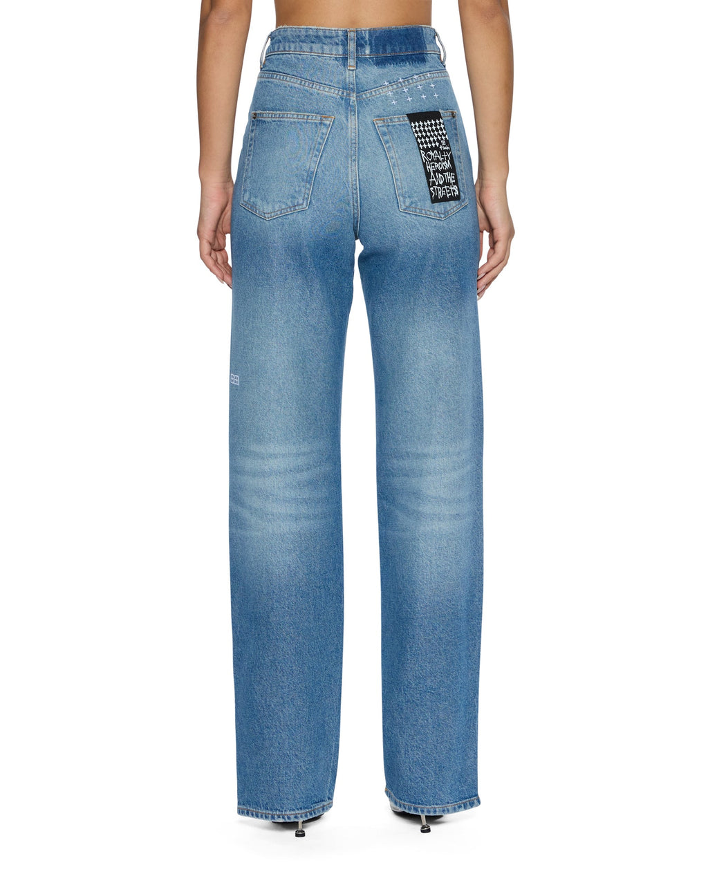 Womens Playback Splits Tru Vintage Straight Denim Jeans - Denim