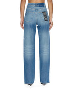 Womens Playback Splits Tru Vintage Straight Denim Jeans - Denim