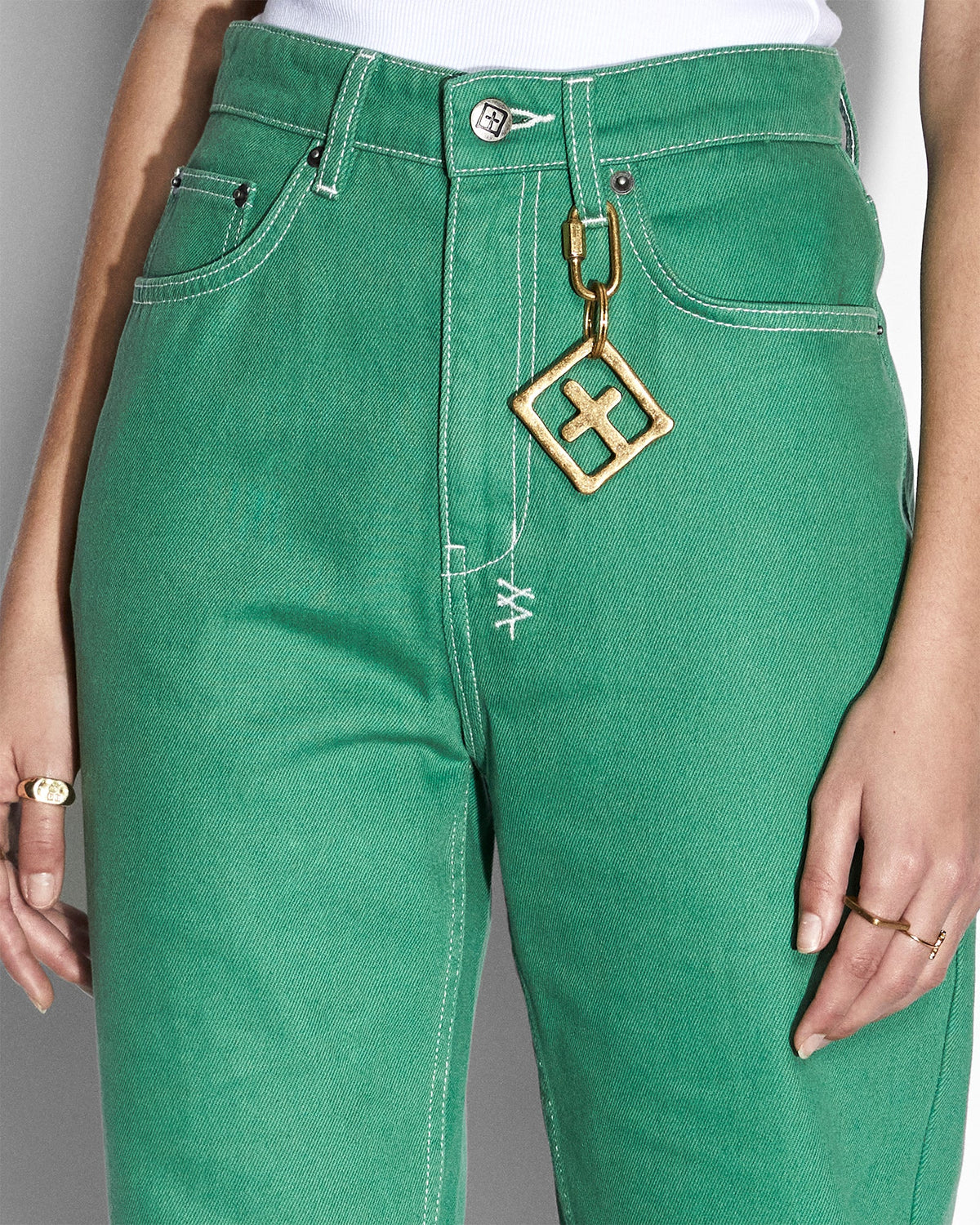 Womens Playback Jade Straight Denim Jeans - Green
