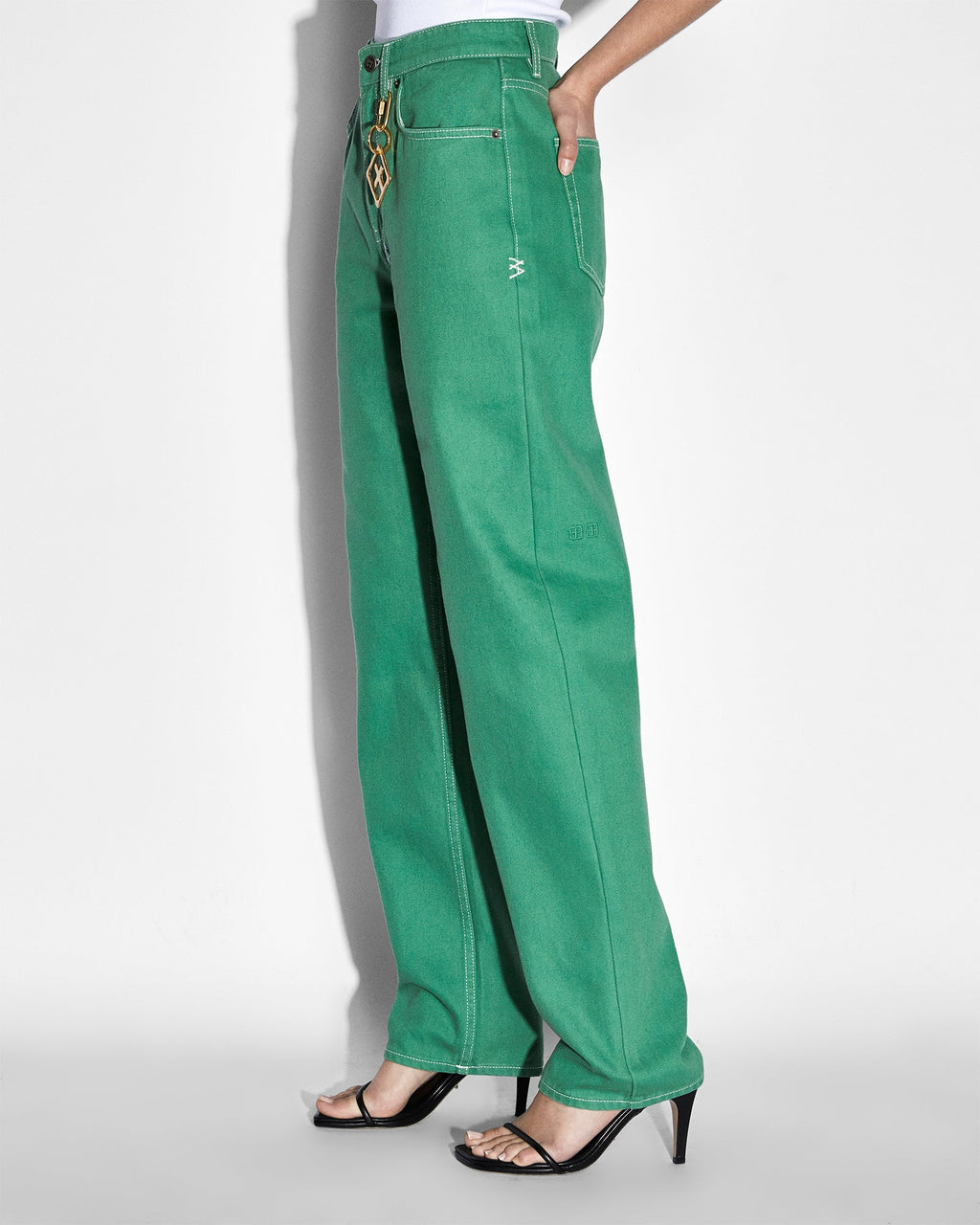 Womens Playback Jade Straight Denim Jeans - Green