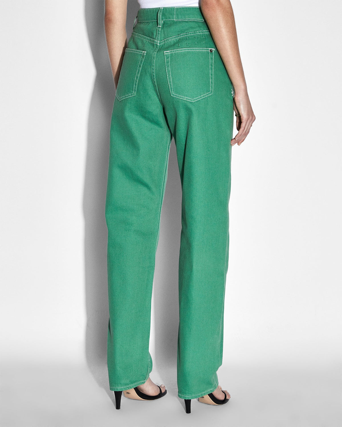 Womens Playback Jade Straight Denim Jeans - Green