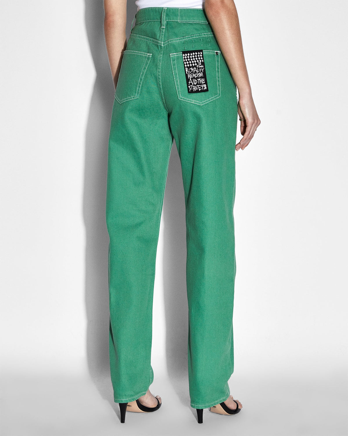 Womens Playback Jade Straight Denim Jeans - Green