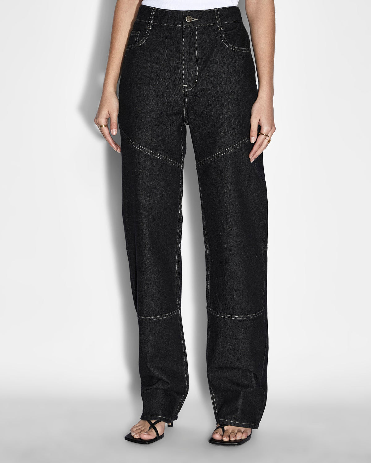 Womens Playback Midnight Straight Denim Jeans - Black