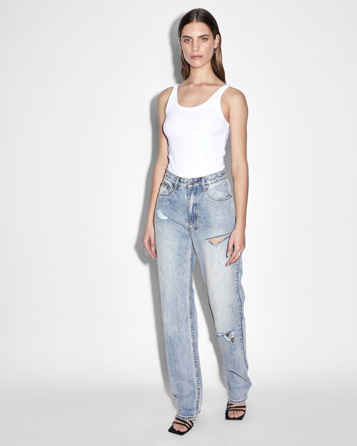 Womens Playback Skream Trashed Straight Denim Jeans - Denim